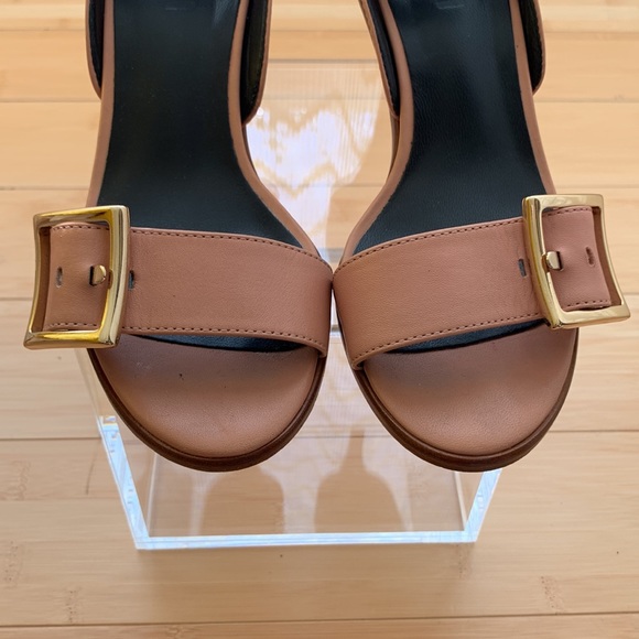 ๐ค๐ค Tibi Ilana Leather Stiletto Sandals - Sz 35.5 - Neutral Heel ๐ค๐ค - Picture 7 of 15